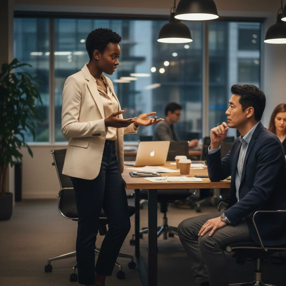 Business consultants in strategic discussion